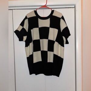 Short sleeve pull over plus size sweater